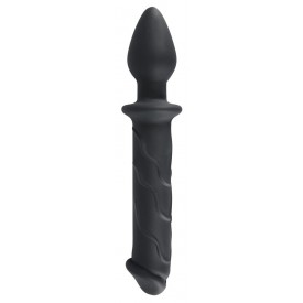 Черный двусторонний стимулятор Dildo & Plug - 22,8 см.