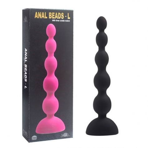 Черный анальный вибростимулятор Anal Beads L - 21,5 см.