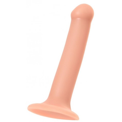 Телесный фаллос на присоске Silicone Bendable Dildo M - 18 см.