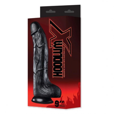 Черный фаллоимитатор HOODLUM 9INCH REALISTIC DONG - 23 см.