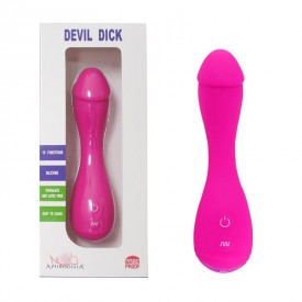 Розовый вибратор Devil Dick - 16 см.